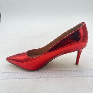 YDN Red Chic Pointed Toe Stiletto Heel Pumps Slip on Slide Dress Shoes for Party